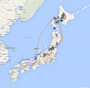 Tentative Hokkaido route